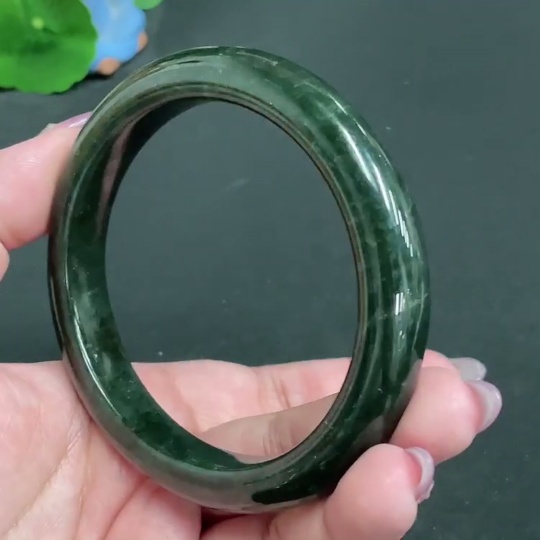H33847373 Hetian Jade Round Bracelet, Loop Size 63.7, Total Weight Approx. 65.3g