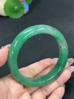 H41843708 非洲翠(独龙玉)正圈手镯 圈口61.3 货品总重约63.2g