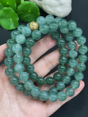 F31685384 Jadeite Bead Necklace Approx. 10.3mm Non-Gold Total Weight Approx. 124.3g