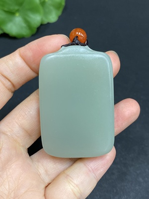 H31667936 Hetian Jade Pendant, Plain Pendant, Total Weight (including rope): 50.8g