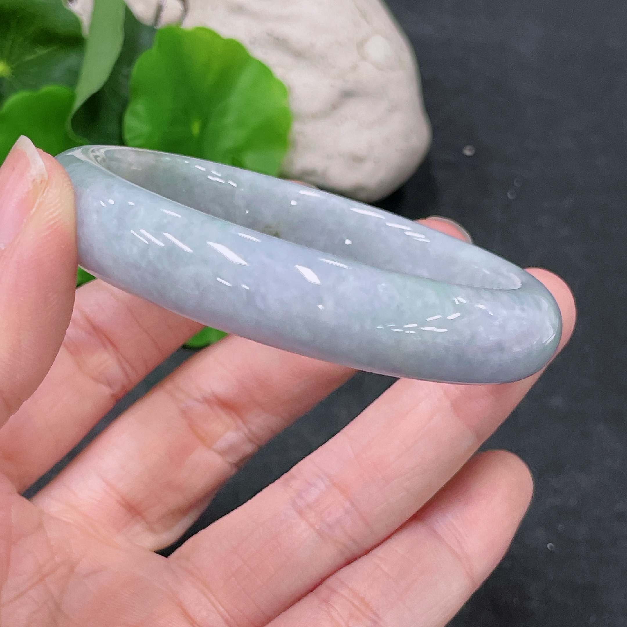 F33864417 Jadeite Round Bangle Total Weight Approx. 46.62g Size 54