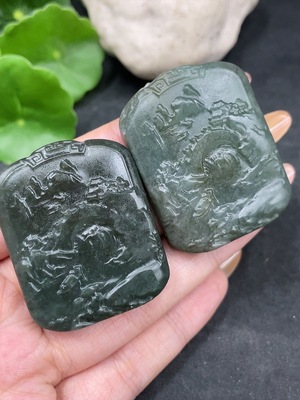 H32797438 Hetian Jade Pendant Landscape Plaque Total Weight Approx. 65.1g