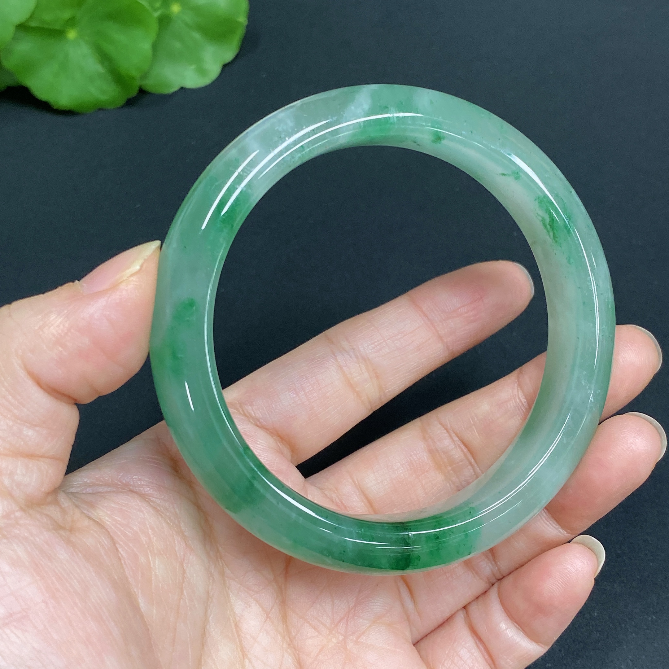 H34015511 African Emerald (Dulong Jade) Regular Circle Bracelet