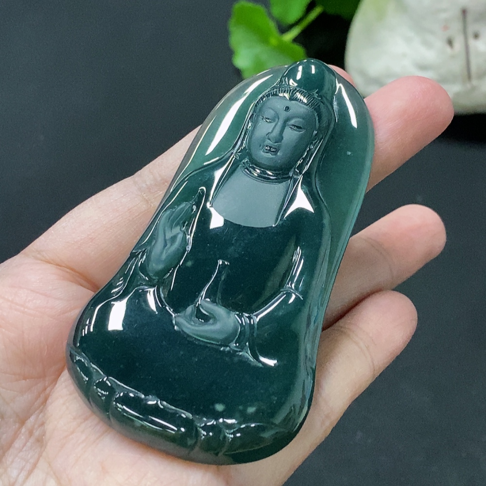 F35146009 Jadeite Guanyin Pendant Total Weight Approx. 48.28g