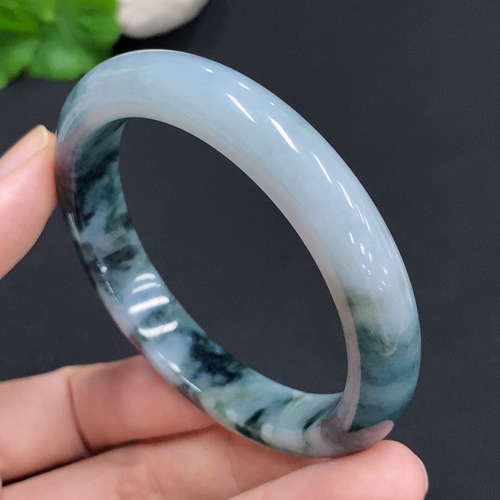 F30554637 Jadeite Round Bracelet Total Weight Approx. 42.6g Size 54 Containing Other Minerals