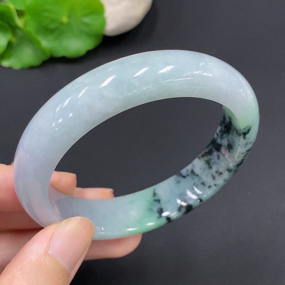 F23564189 Jadeite Round Bangle Size 57 Containing Other Minerals Total Weight 62.243g