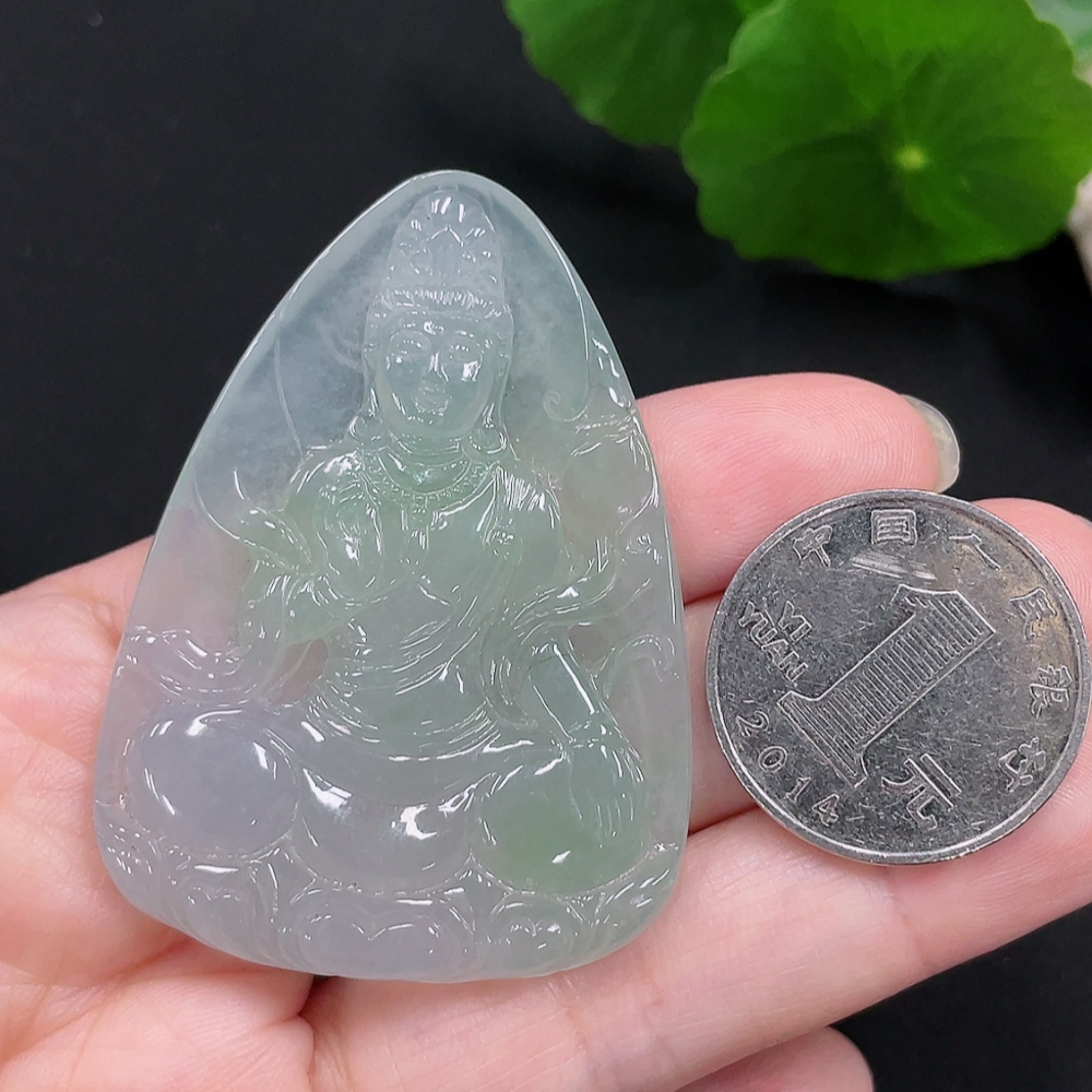 F30454373 Jadeite Guanyin Pendant, Total Weight Approx. 21.3g