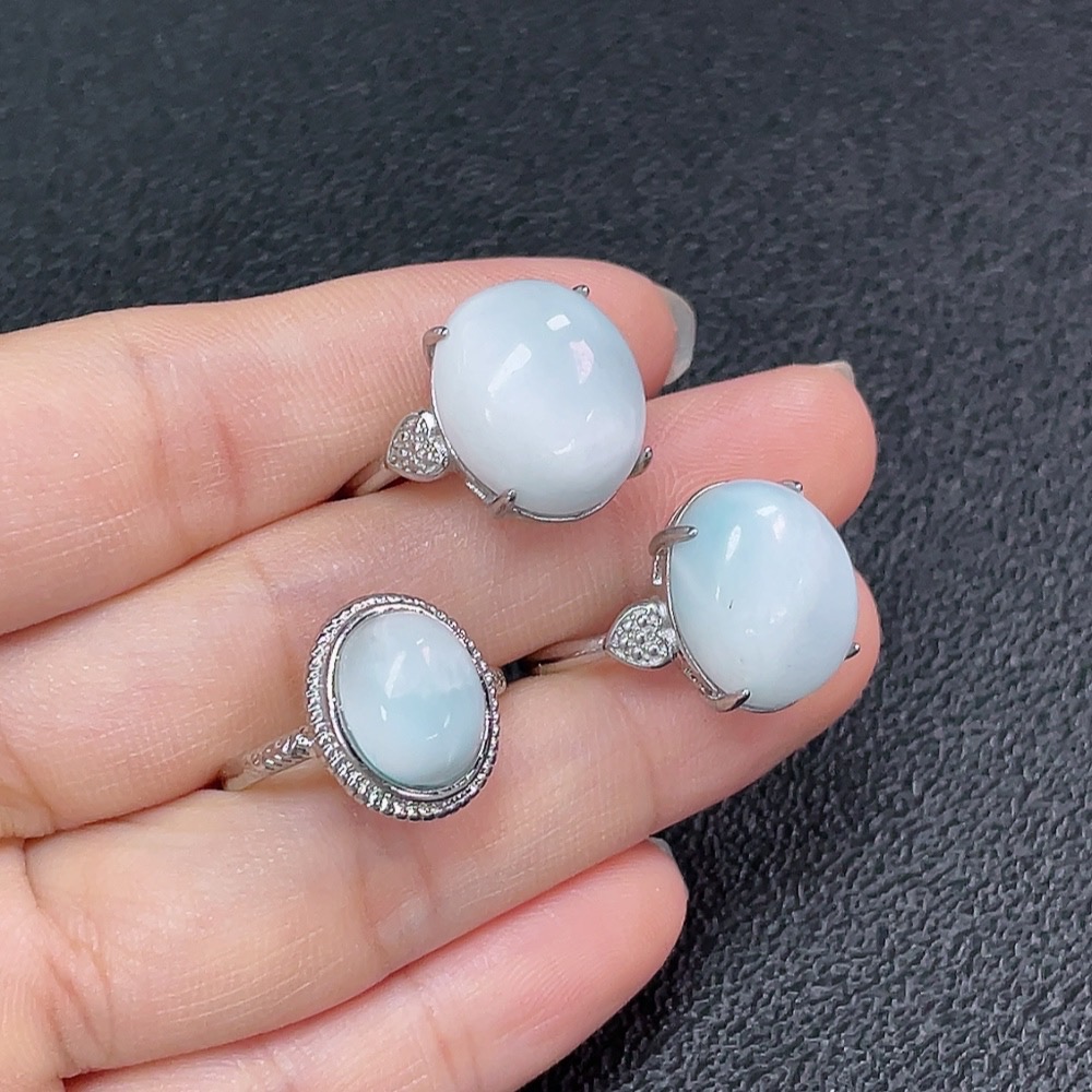 C34950449 Larimar Ring, Non-Gold, Adjustable, Total Weight Approx. 11.54g, Sell as a Lot