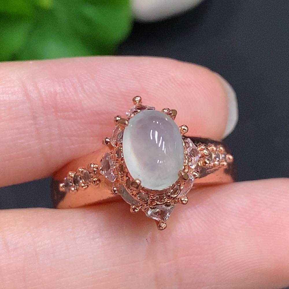 F33941575 Jadeite Cabochon Non-Gold Setting Total Weight Approx. 9.7g