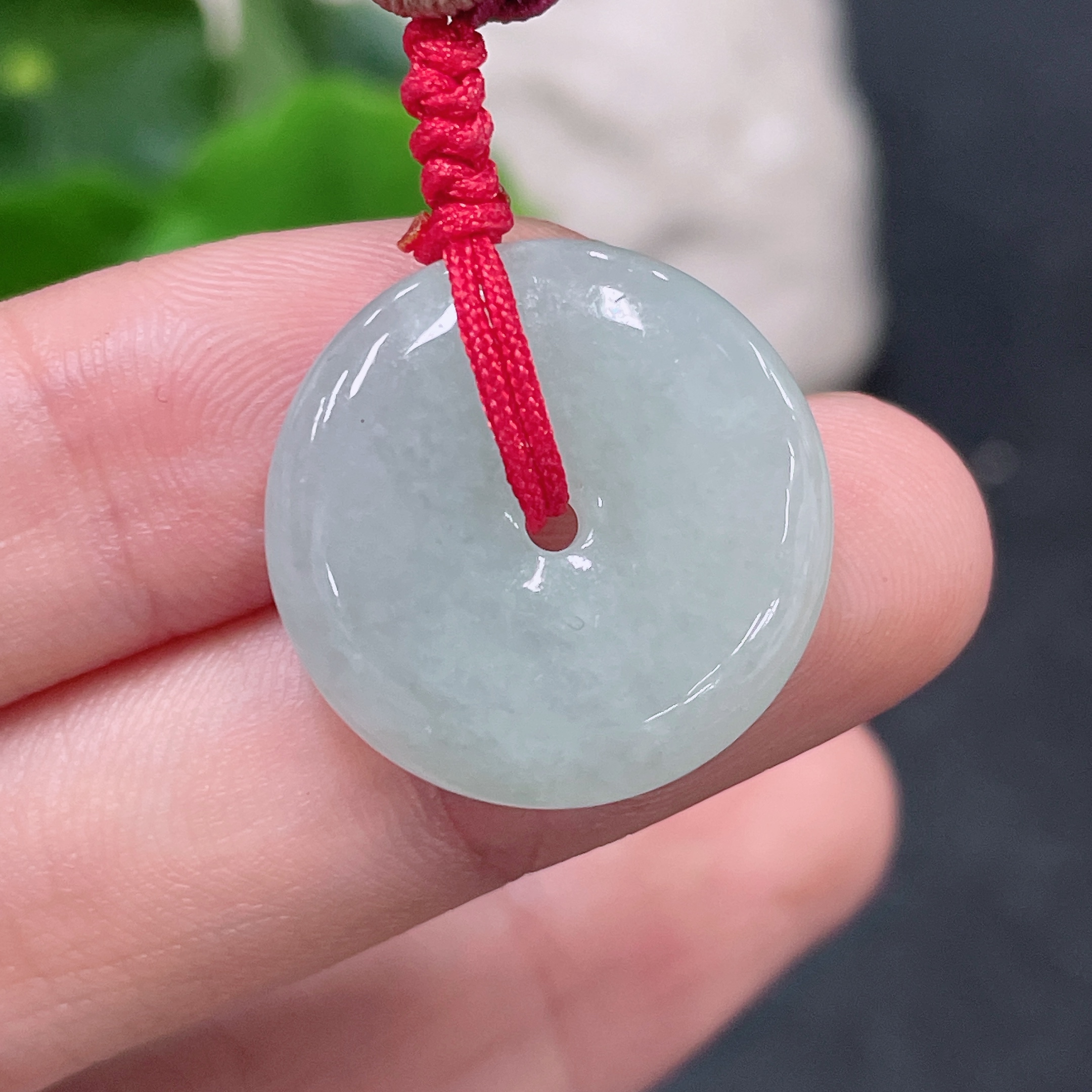 F32779203 Jadeite Pendant Peace Knot with Cord Total Weight Approx. 4.8g