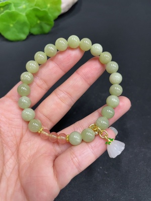 H34037361 Hetian Jade Bracelet, Approx. 7.8mm, Non-gold Inlaid, Total Weight Approx. 18.2g, Accessories Not Hetian Jade