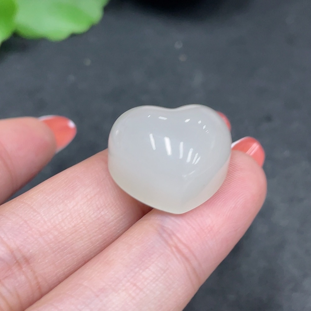 H34016495 Hetian Jade Inlaid Pendant Heart Total Weight Approx. 7.4g 18k