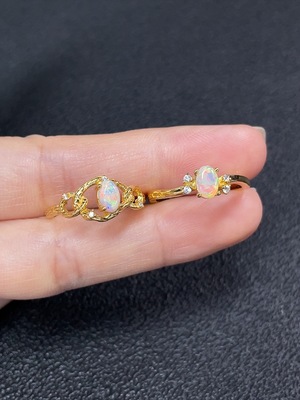 C34949590 Opal Ring Non-Gold Adjustable Total Weight Approx. 3.7g Sell as a Lot
