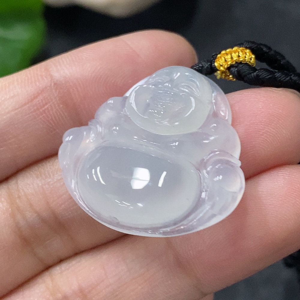 F33913675 Jadeite Pendant Buddha, Total Weight Approx. 8.54g Including Rope