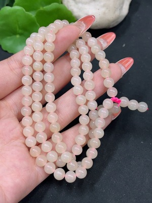 H35085697 Hetian Jade Bead Necklace, Approx. 5.7mm, Total Weight Approx. 35.4g