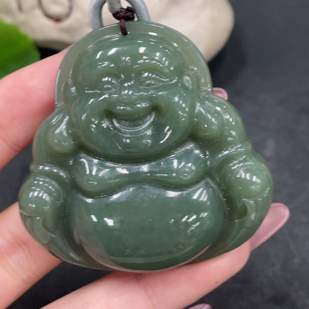 H33884946 Hetian Jade Pendant - Buddha Figurine, Total Weight (Including String): 50.8g