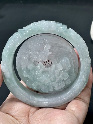 F27110381 Jadeite Bangle Set Size 55.8 Total Weight Approx. 131.26g