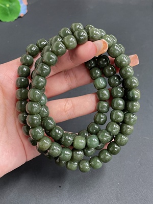 H21381183 Hetian Jade Chain Beads 10mm Approx. Total Weight 170g