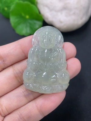 F46566149 翡翠观音挂件 货品总重约14.26g