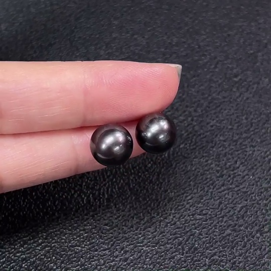 C34039633 18k seawater pearl earrings, total weight about 2.39g, size about 9mm