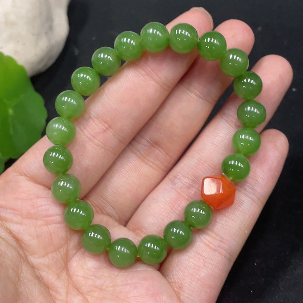 H30537513 Hetian Jade Bracelet Approx.8mm Total Weight Approx.19g Accessories Not Hetian Jade