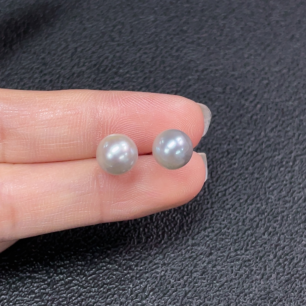 C33937949 Seawater Pearl Earrings Non-Gold Color Origin Undetermined Total Weight Approx. 1.61g Size About 7.7mm