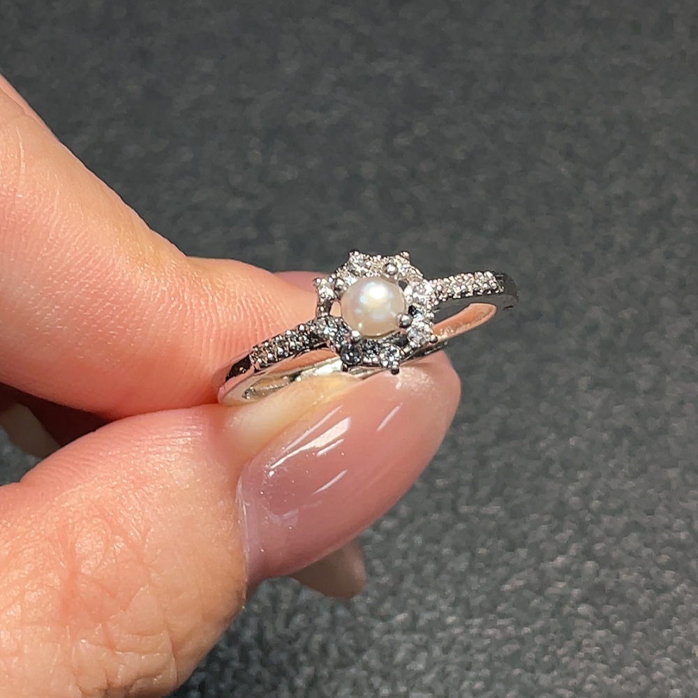C34951575 Pearl Ring Adjustable Non-Gold Total Weight Approx.2.12g Stone Size Approx.3.2mm