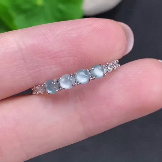 F34962965 Jadeite Inlaid Ring Non-Gold Size 17 Total Weight Approx. 1.8g