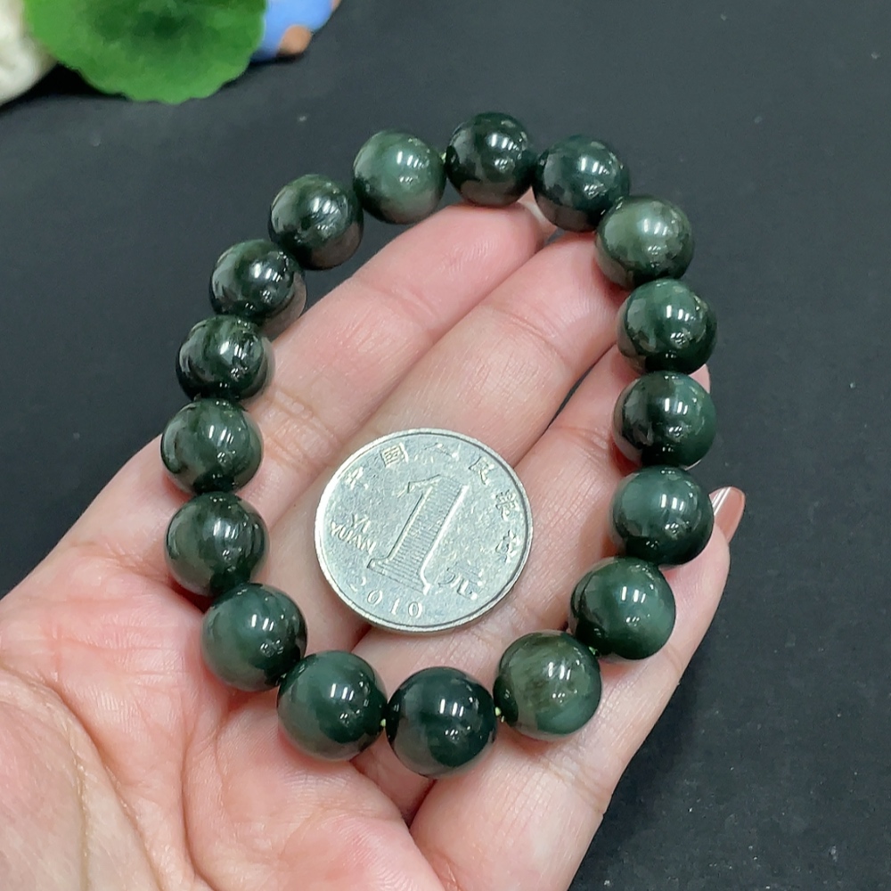 H34010920 Hetian Jade Jasper Bracelet, Approx. 11.8 mm, Total Weight Approx. 46.8g
