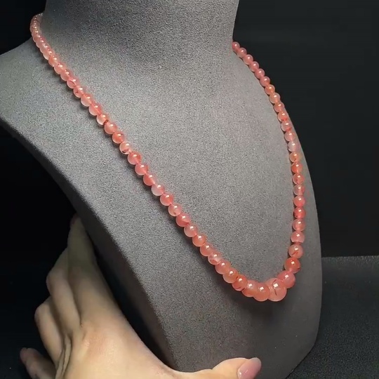 C30511137 South Red Agate Bead Strand Non-Gold Inlaid Approximately 4.1-12.4mm Total Weight About 33.61g Visible Organic Matter