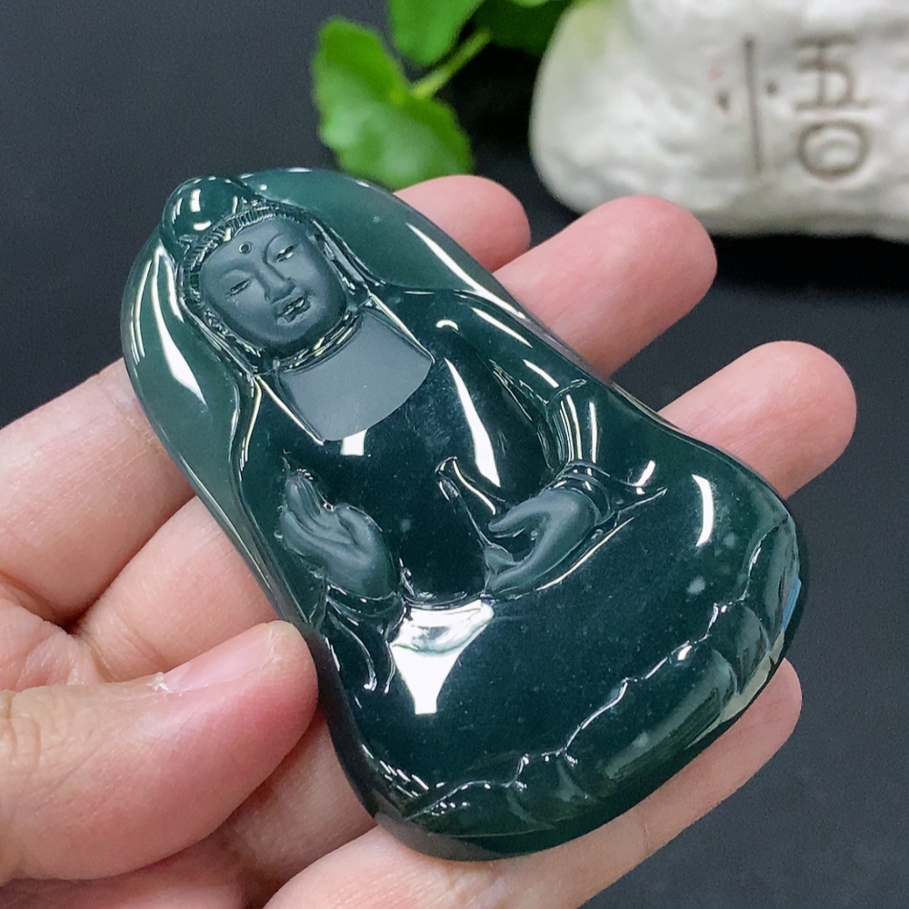 F35146009 Jadeite Guanyin Pendant Total Weight Approx. 48.28g