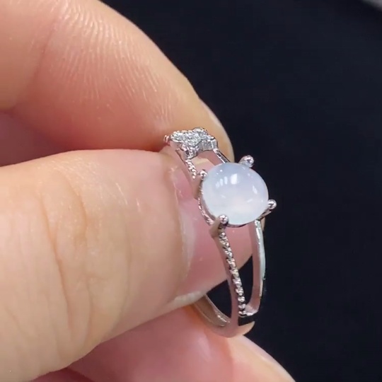 F30479796 Jadeite Inlaid Ring Non-Gold Adjustable Total Weight Approx.1.66g