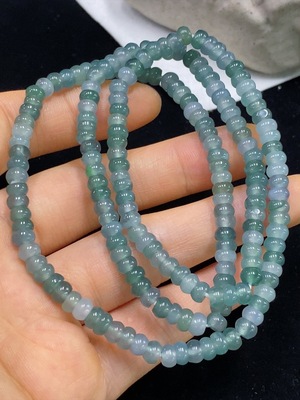 F35135148 Jadeite Bead Necklace Approx. 4.8mm Total Weight About 28.32g