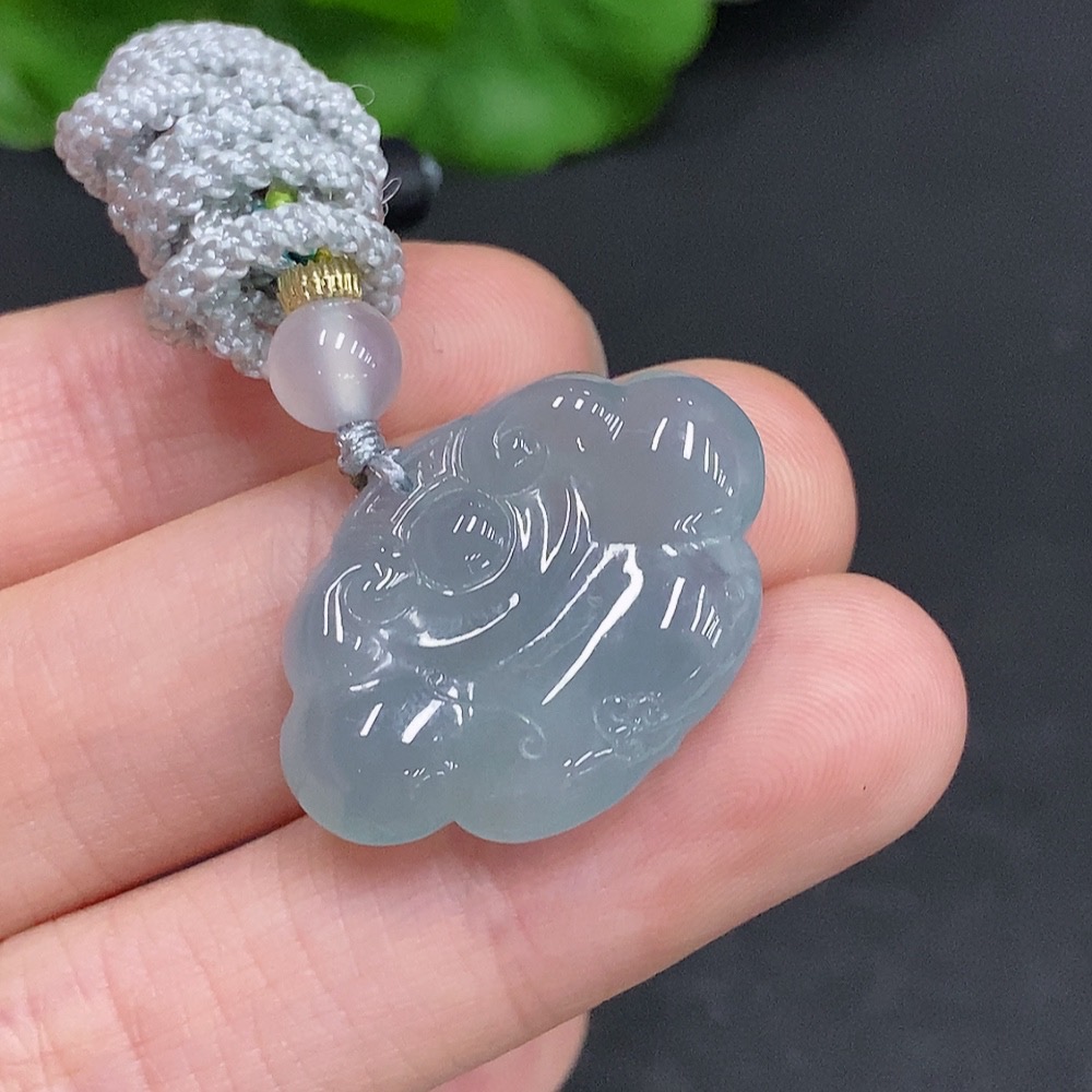 F33878309 Jadeite Ruyi Pendant Total Weight Approx. 7g (Including Rope Weight)