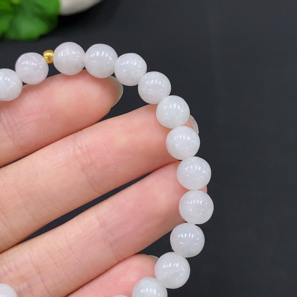 F29337070 Jadeite Bracelet 99% Gold Content Approximately 7mm Beads Total Weight About 15.1g Non-Jadeite Beads Included