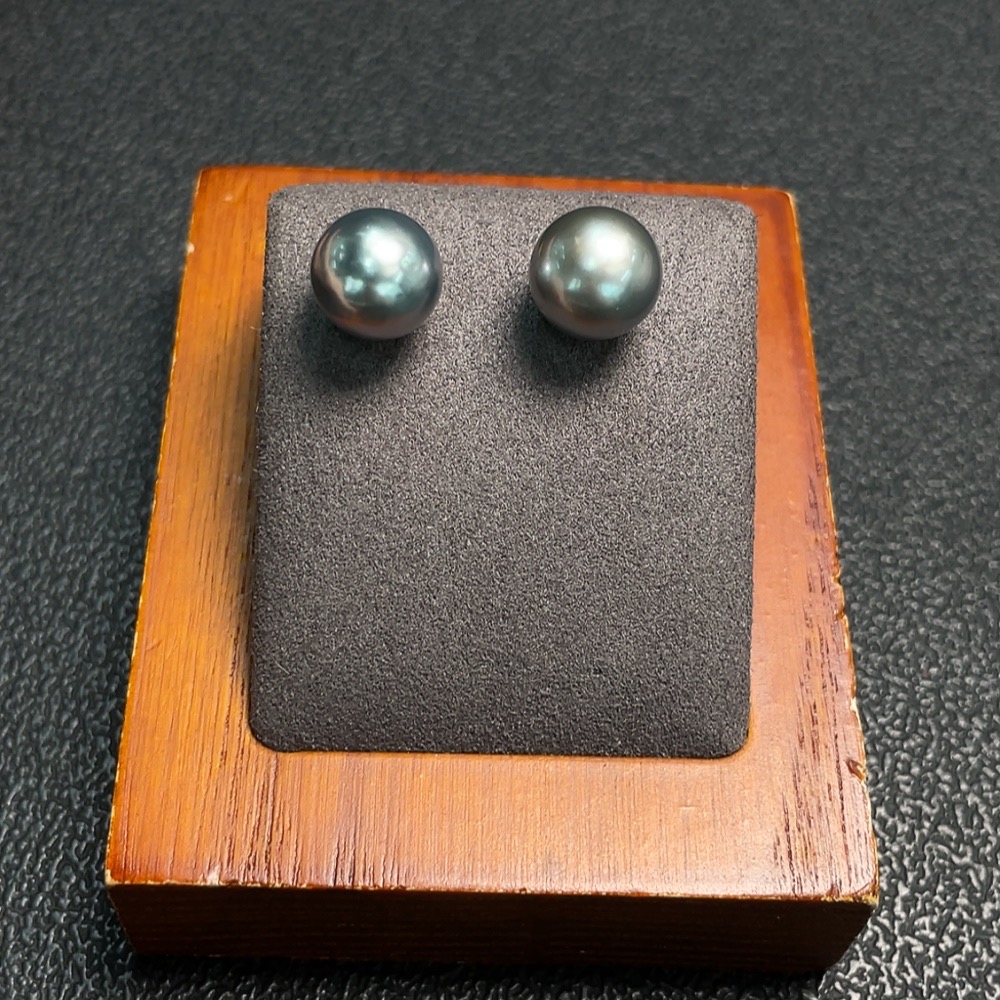 C28276277 Seawater pearl stud earrings, non-gold setting, approx. 9mm, total weight approx. 2.39g