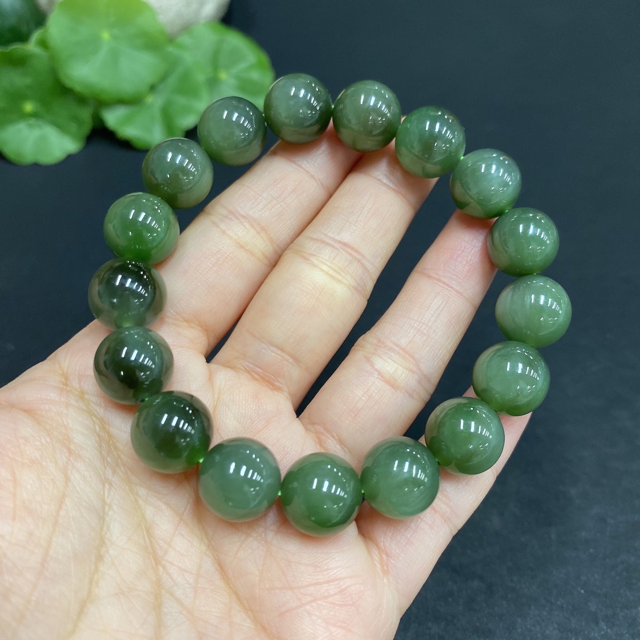 H32703856 Hetian Jade Bracelet Approx.11.7mm Total Weight Approx.45.3g