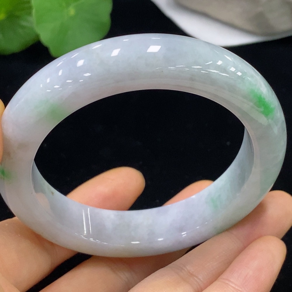 F35135773 Jadeite Round Bangle Size 56.6 Total Weight Approx.76.23g