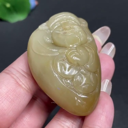 H29378907 Hetian Jade Pendant  God of Wealth  Total Weight: Approx. 55.2g