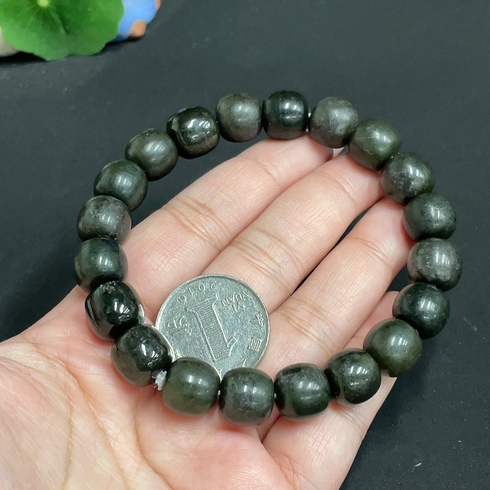 H31659624 Hetian Jade Bead Bracelet, approx. 11.5 mm, total weight approx. 57.2g