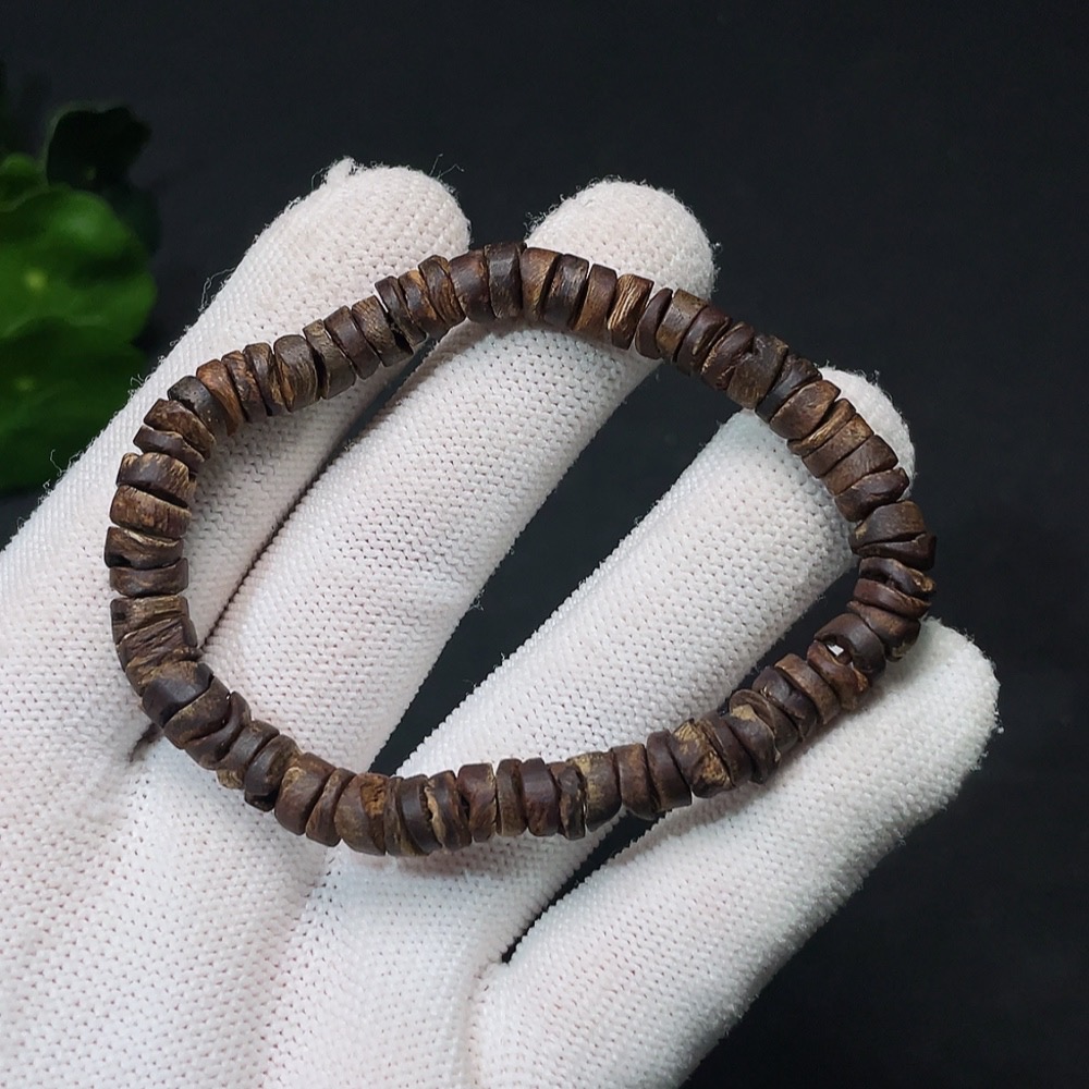 W32765929 Agarwood Bead Bracelet, Total Weight Approx. 5.4g, Size About 6.6mm