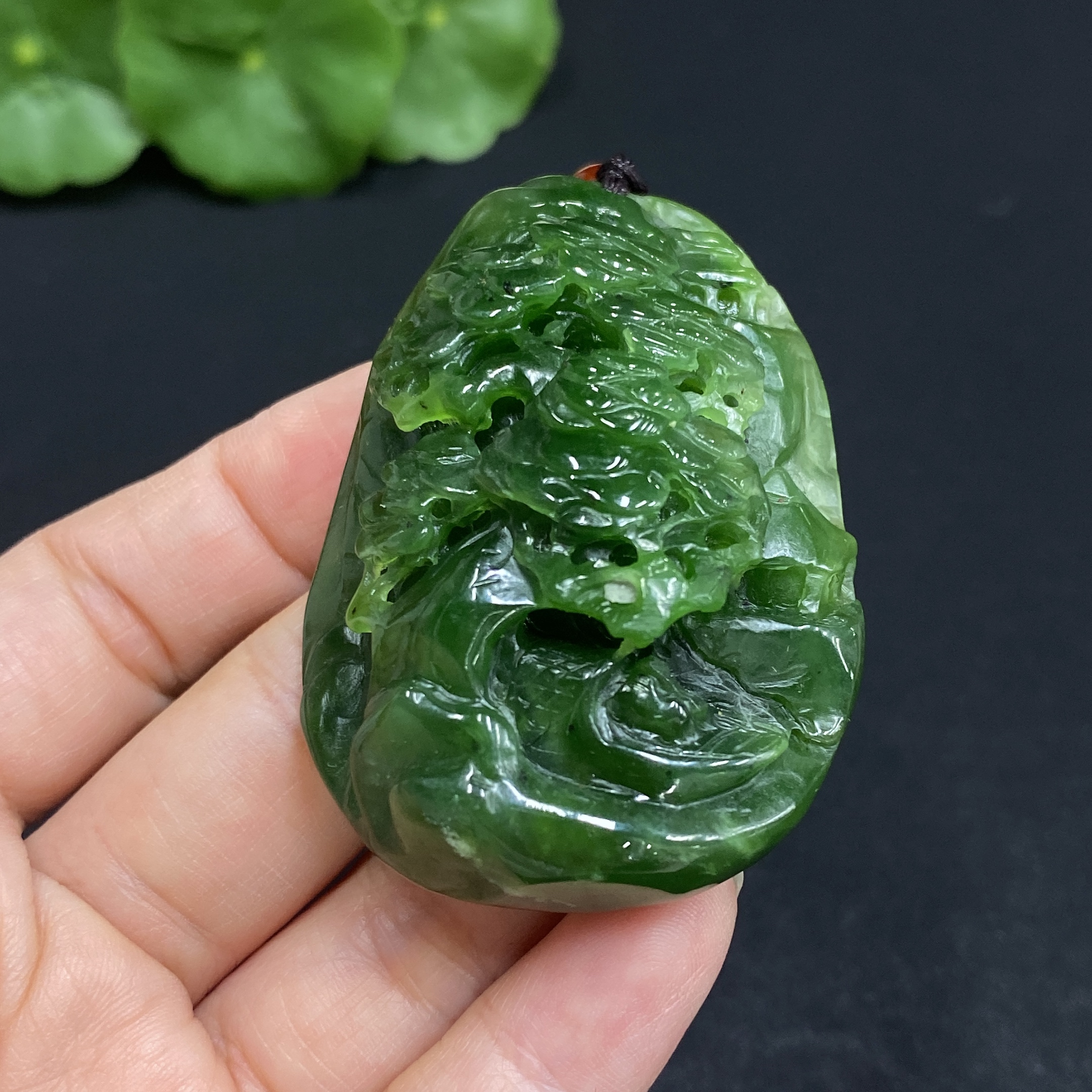 H31667798 Hetian Jade Pendant Landscape Total Weight (including rope) 46.1g