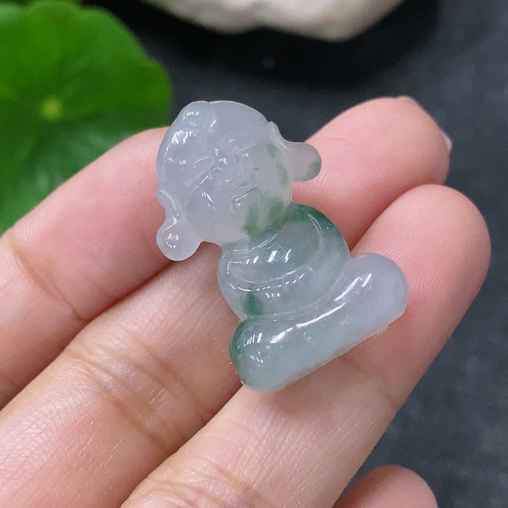 F34976732 Jadeite Pendant of Child, Total Weight Approx. 6.58g