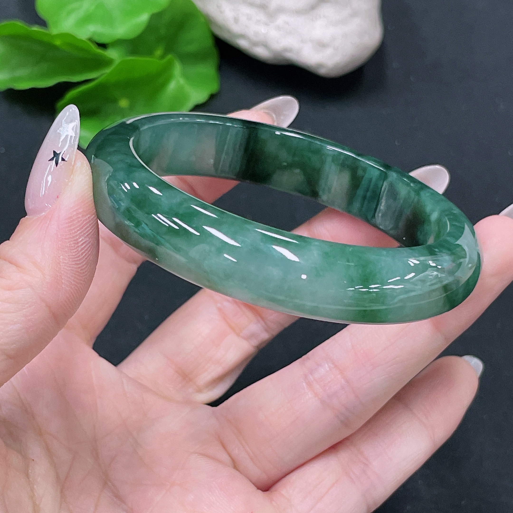 F35104526 Jadeite Round Bangle Size 57.7 Total Weight Approx. 59.13g