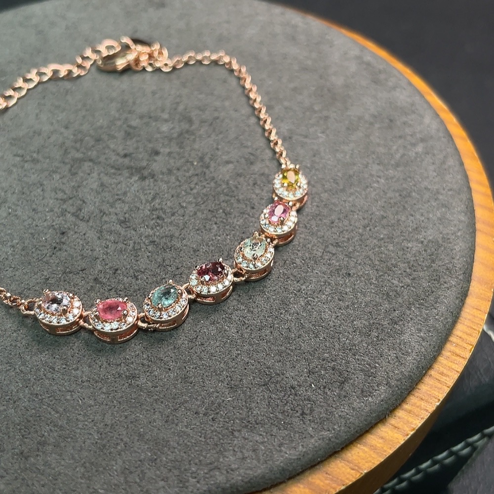 C34007095 Tourmaline Bracelet Non-Gold Total Weight Approx.4.5g Size 3*2.2mm
