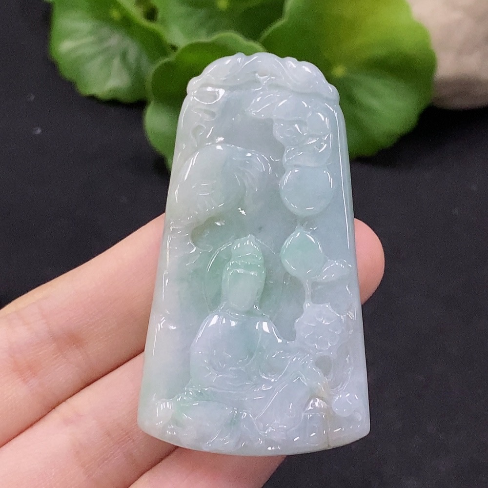 F35089883 Jadeite Samantabhadra Bodhisattva Pendant, Total Weight Approximately 21.14g