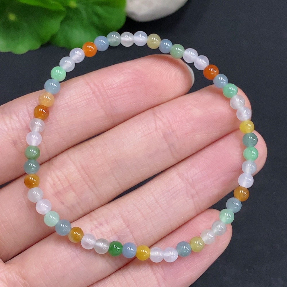 F32807705 Jadeite Beads Bracelet Total Weight Approx. 3.7g Size Approx. 3.6mm