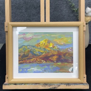 P41947874 李磊《日出印象》综合材料油画 有装裱 外框约27*22cm