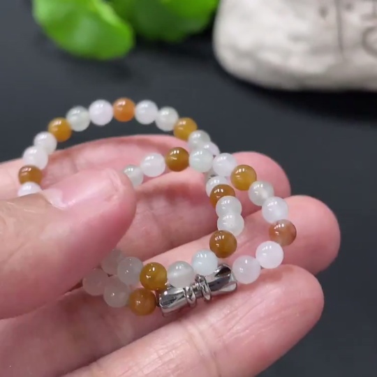 F32721198 JadeiteBeaded Bracelet Approx. 4mm Non-Gold Clasp Total Weight 6.12g Color Origin Undetermined