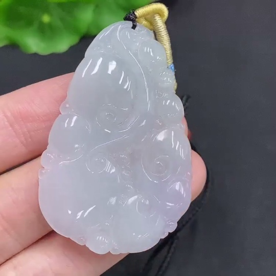 F33831914 Jadeite Ruyi Pendant Total Weight Approx. 15.7g (including rope weight)